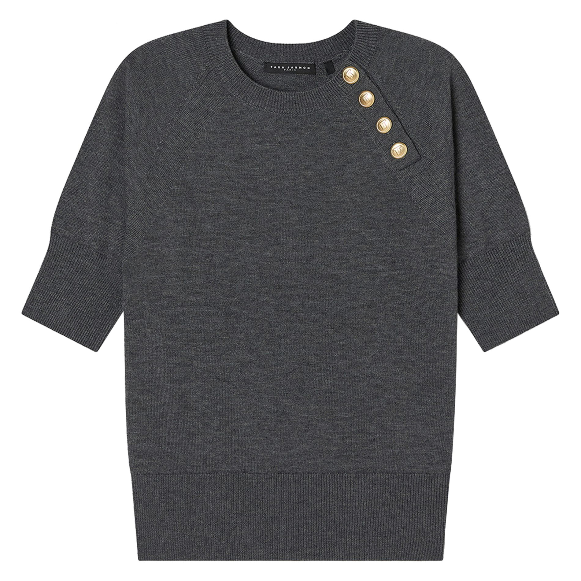 PASTELLE - Pull droit à boutons | Gris