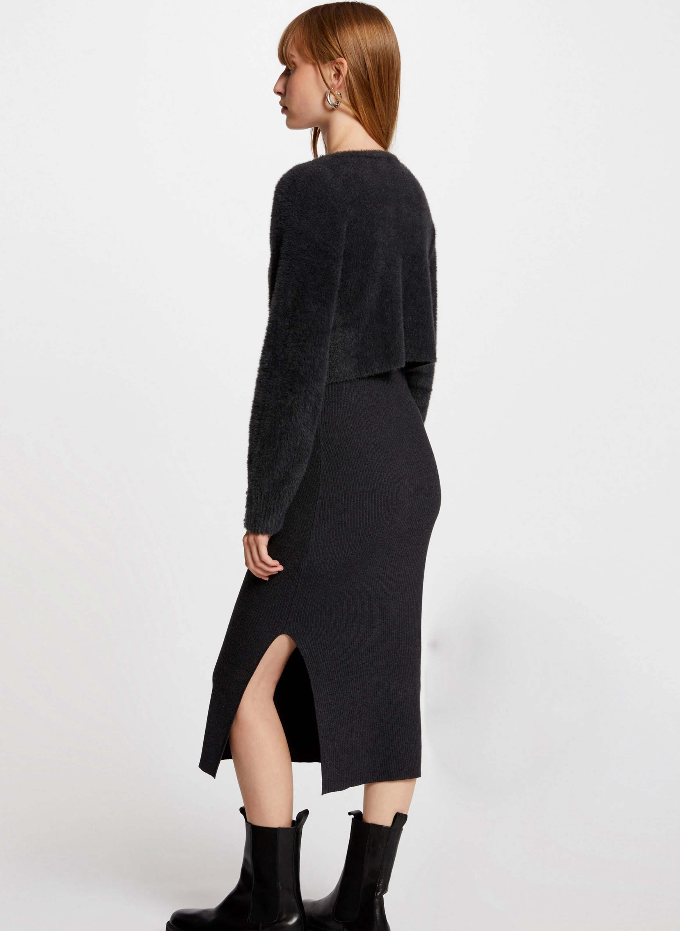 RMONA - Robe midi col rond | Gris