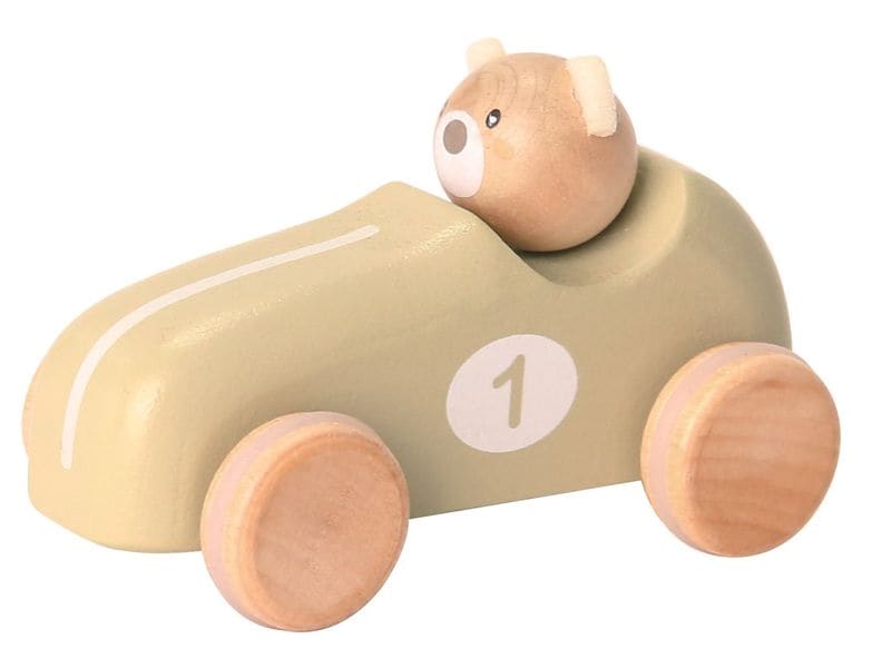 Spielba Holzspielwaren Rückzugautos Bär und Panda assortier Spielspass auf Rädern