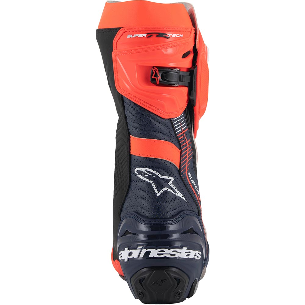 Alpinestars - Bottes Supertech R Vented LE Marquez R04 Rouge fluo / Bleu foncé / Noir