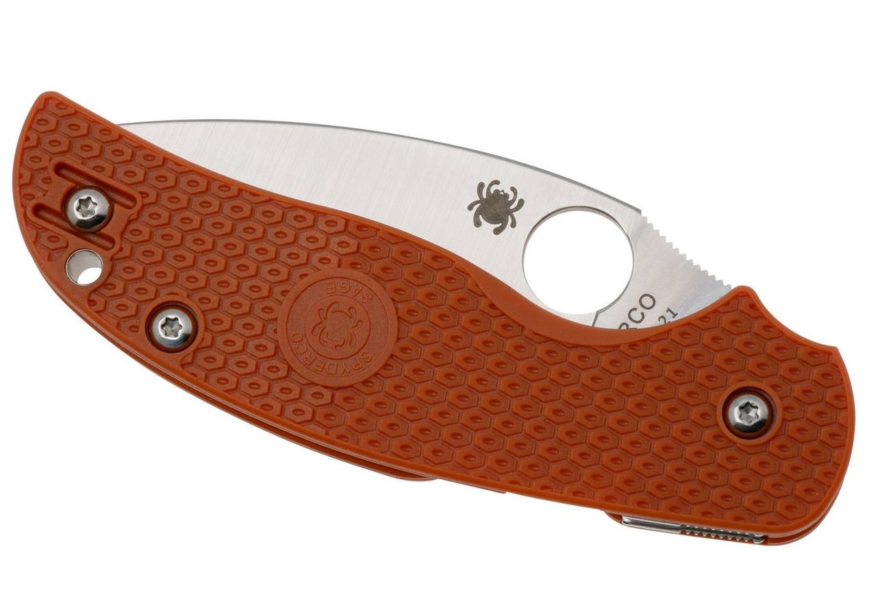 Spyderco Sage 5 Lightweight CPM REX 121 C123BORP Burnt Orange FRN zakmes