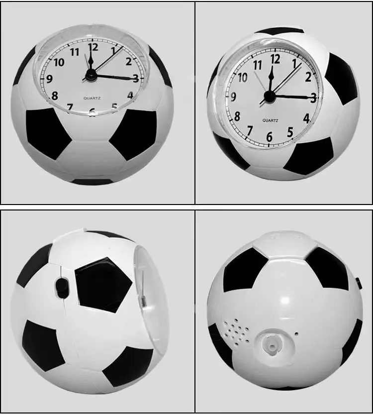 (14x10cm) Nachttisch Wecker Analoge Tischuhr (Batteriebetrieben) - Fussball
