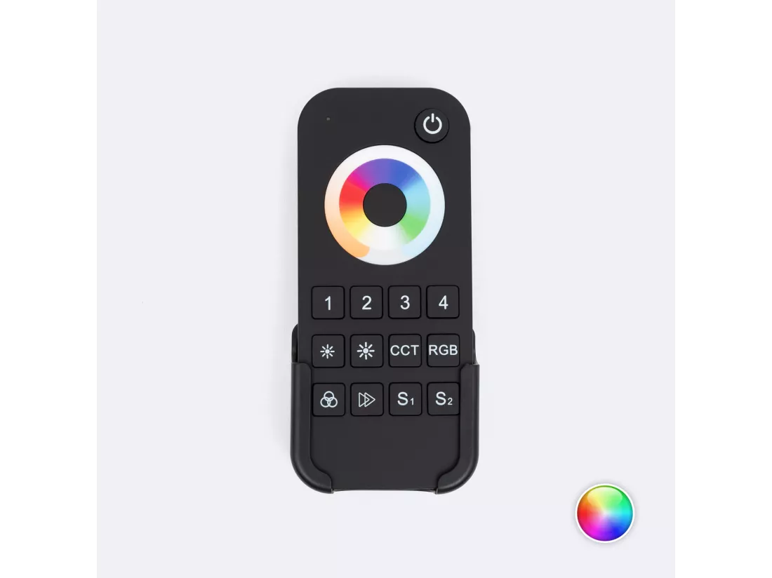 Télécommande RF pour Variateurs LED RGB / RGBW 4 Zones Noir