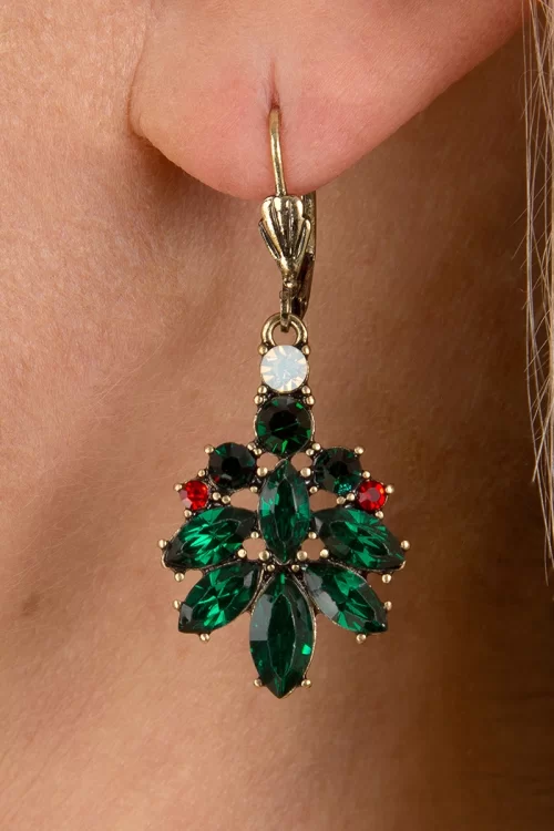 Lovely Twinkling Christmas Tree oorbellen in groen