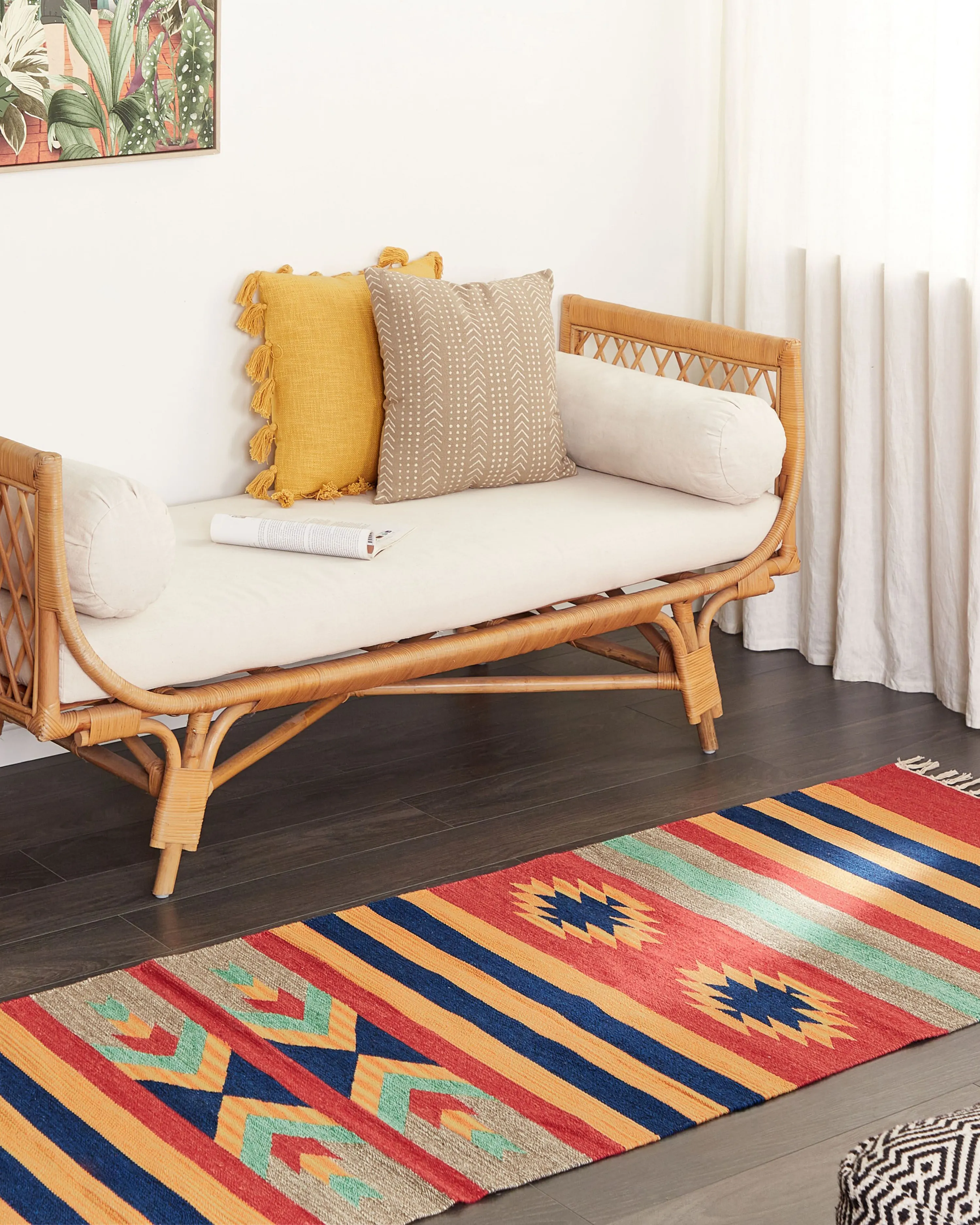 Vloerkleed HATIS Meerkleurig 80 x 300 cm Katoen Kelim
