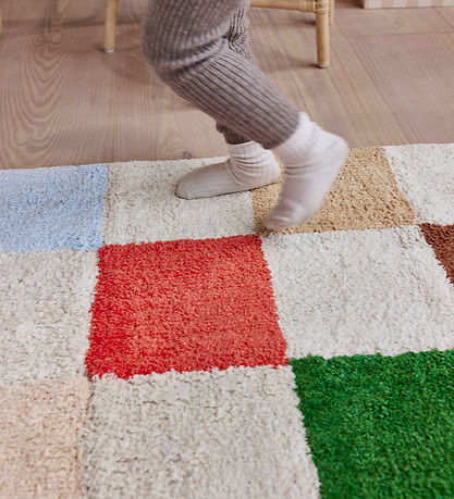 OYOY Gulvt?ppe - Chess Rug - 168x84 cm - Multi