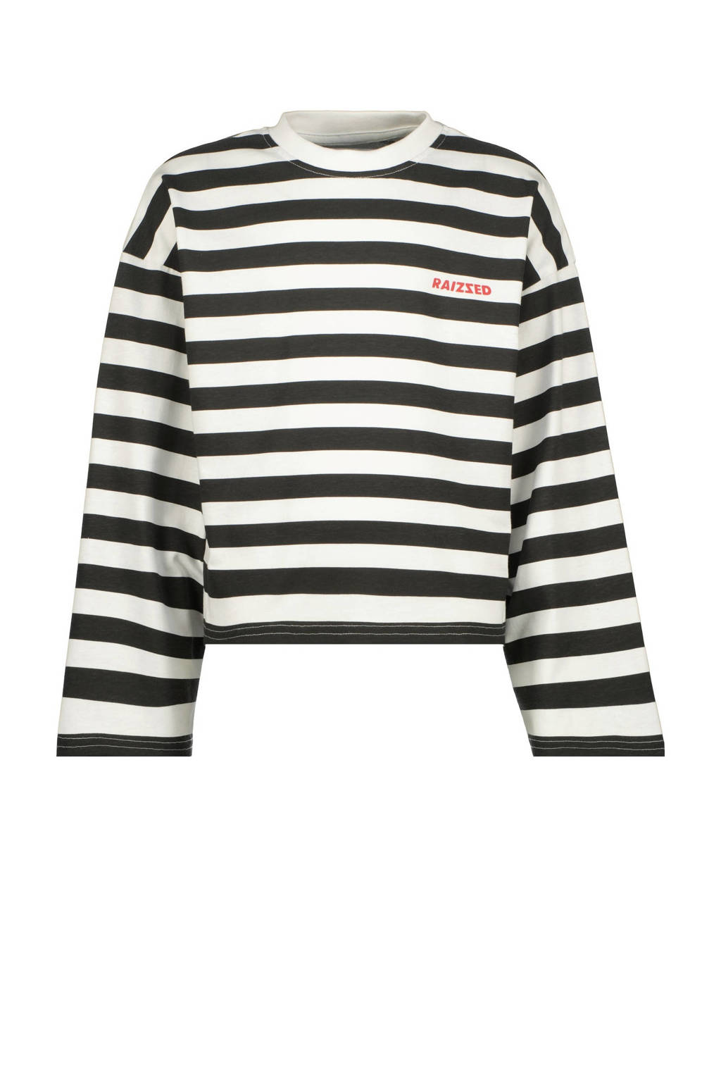 Raizzed gestreepte longsleeve Kiki zwart/wit
