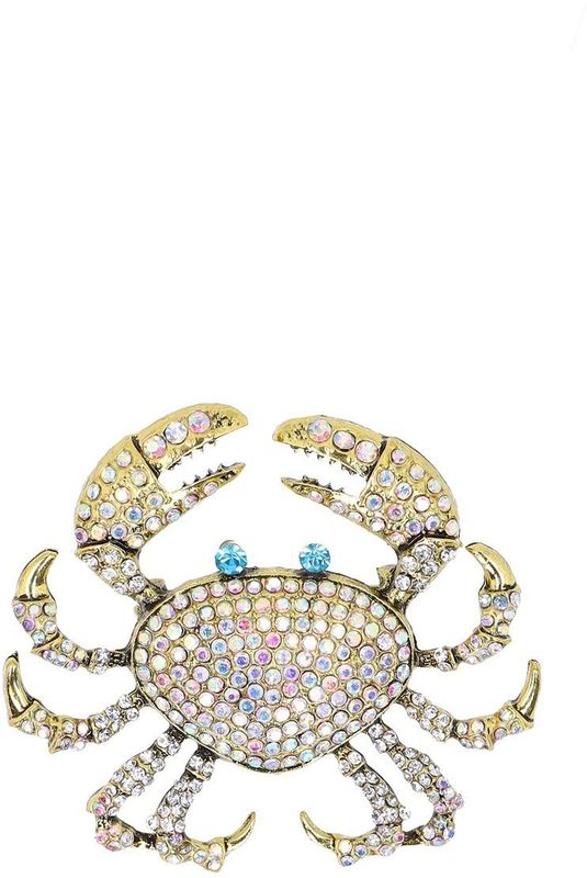 Manfield - Goudkleurige Krabben - Broche - 7 cm breed - 6 cm lang