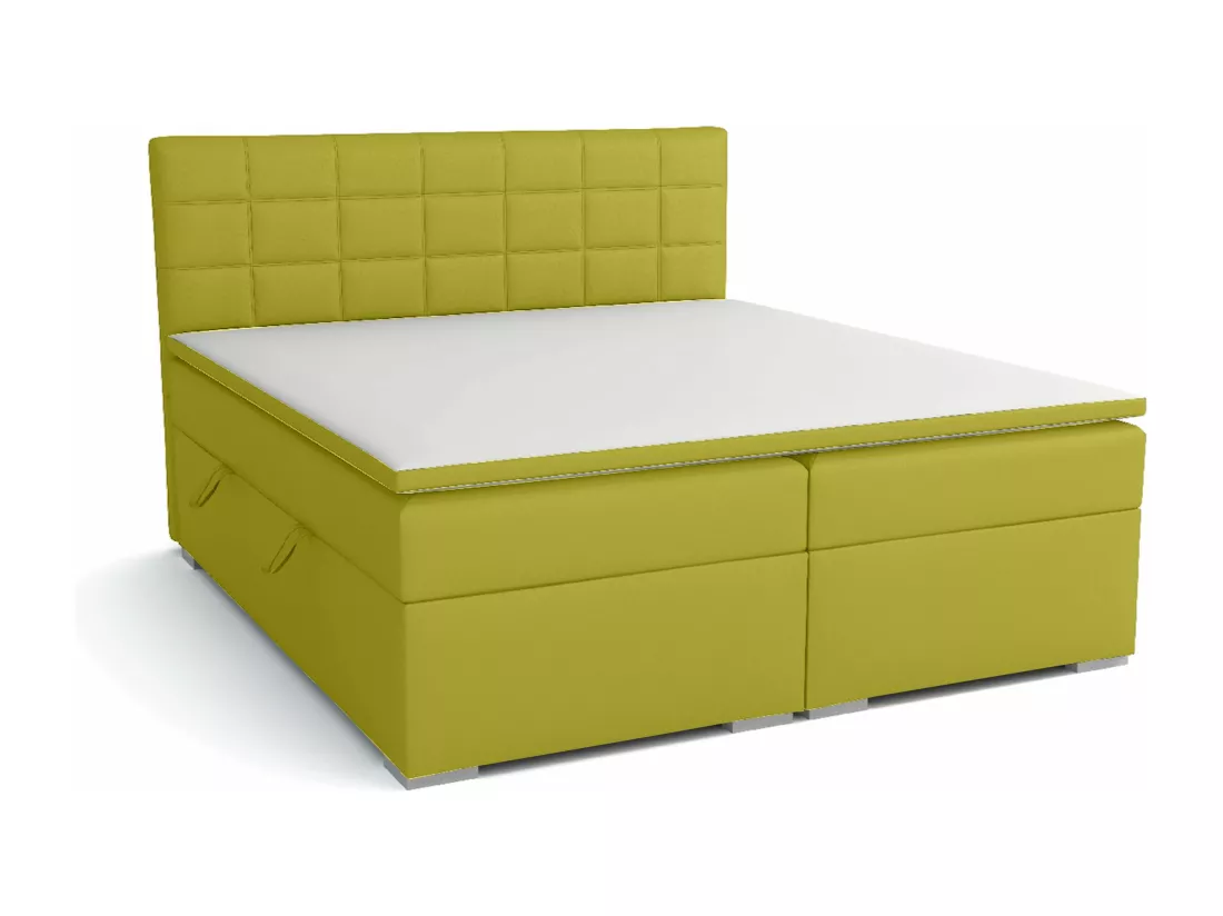 LIT BOXSPRING avec rangements pour la literie Torland, 160x200 cm, Lux 22 (Vert jaunâtre)