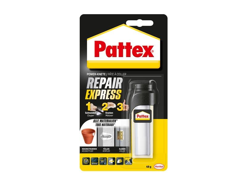 Pattex Klebeknete Repair Express 48 g, Weiss Modelliermasse zum Kleben