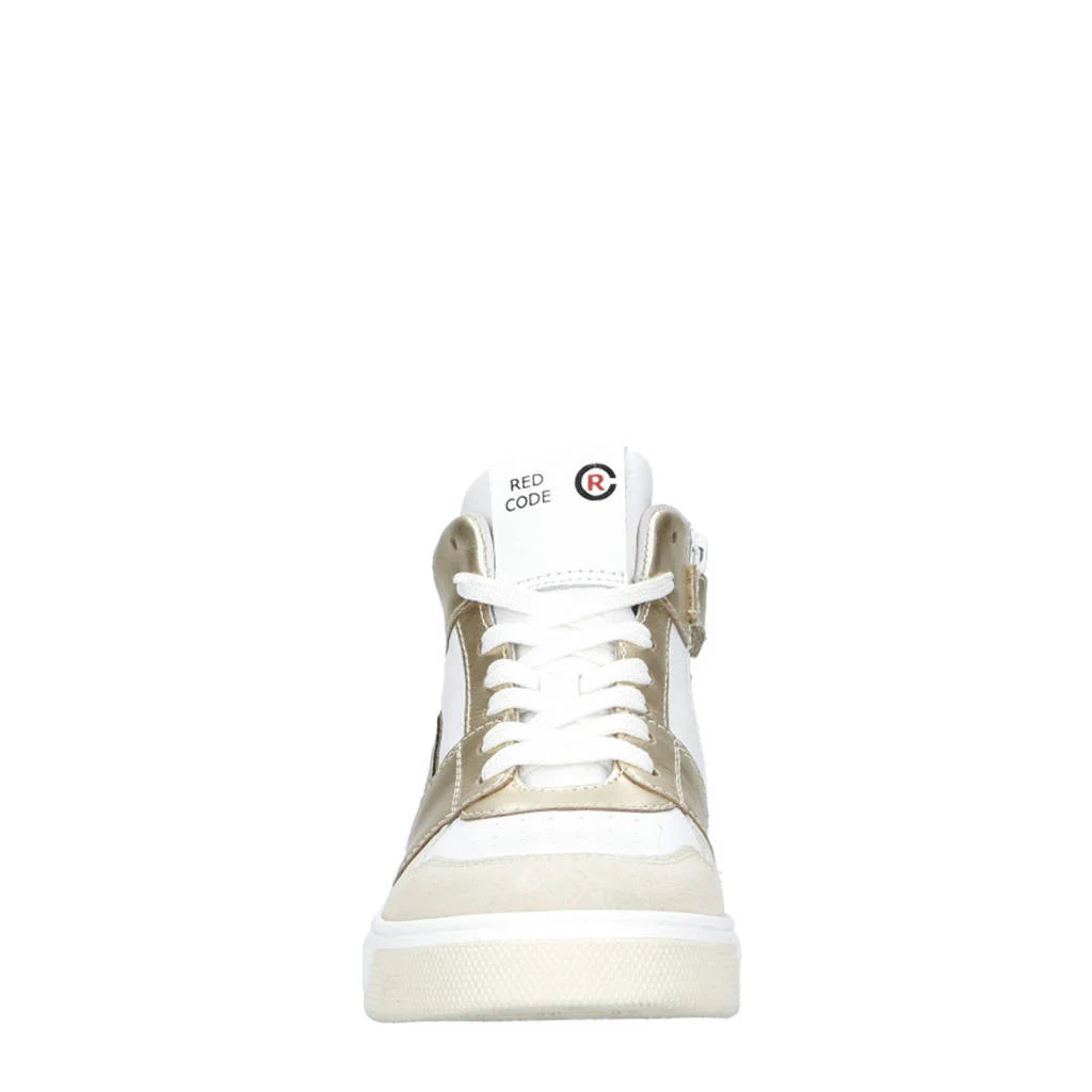 Red Code leren sneakers wit/beige/goud