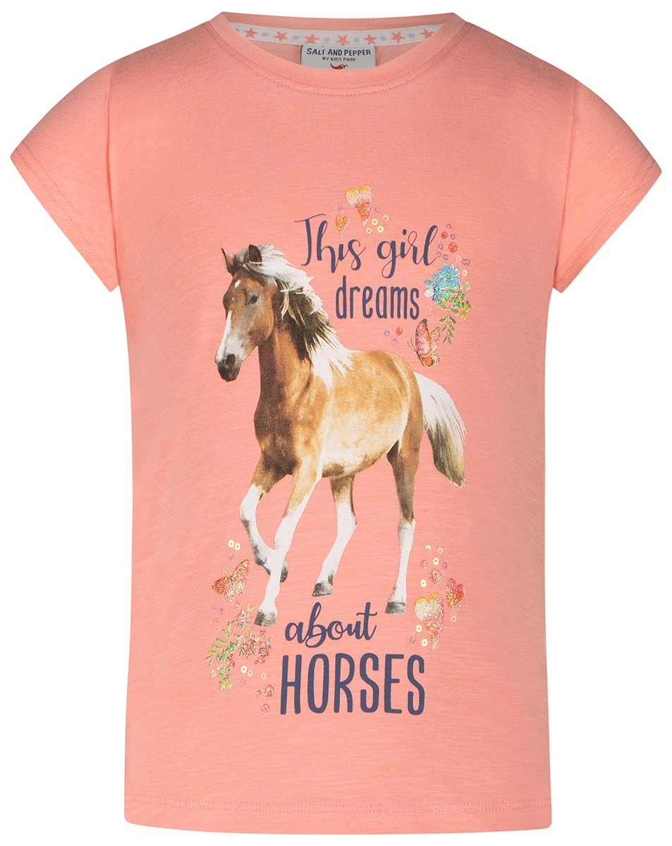 T-Sirt HORSE SEQUINS in melon