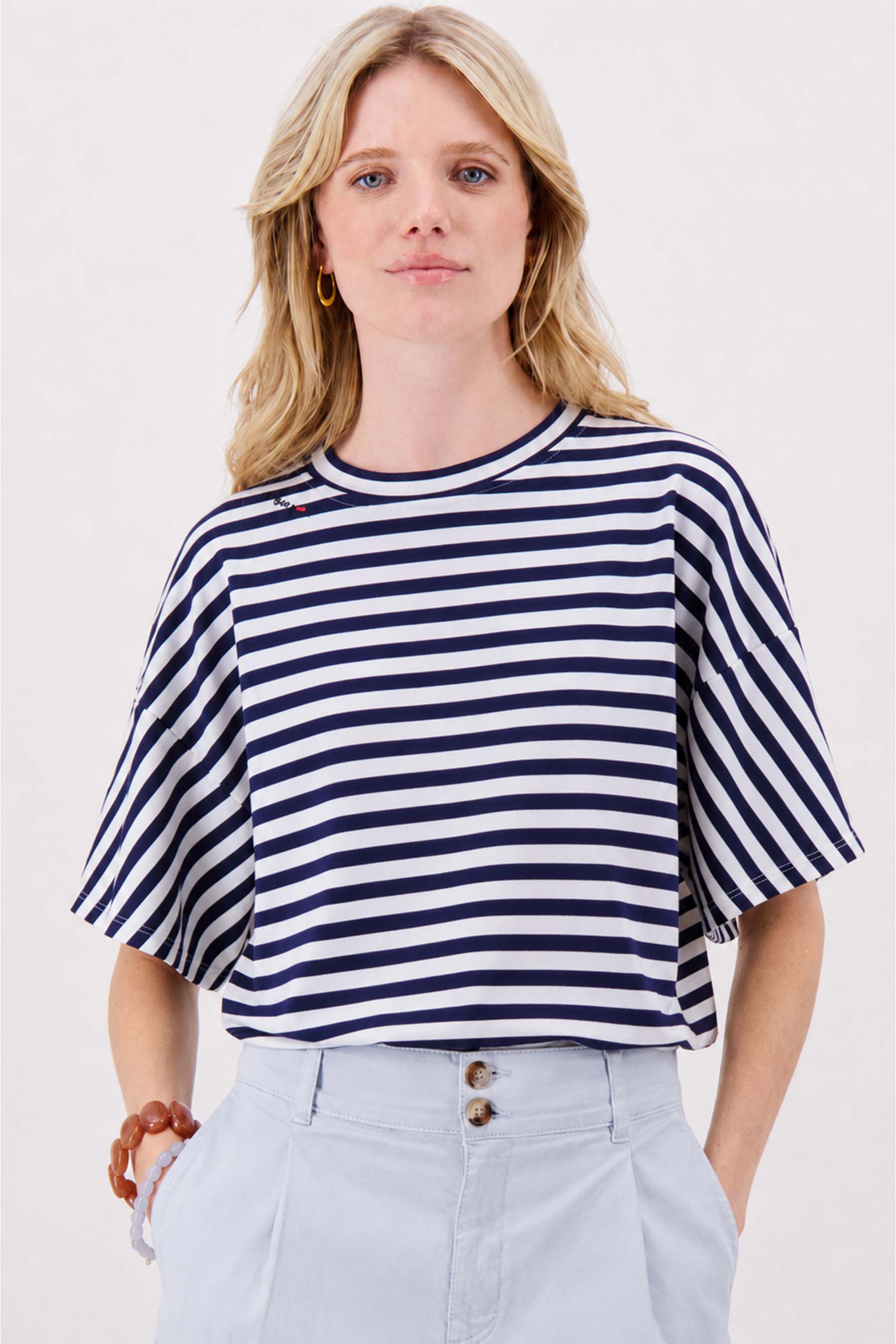 Gestreept sweatshirt met details