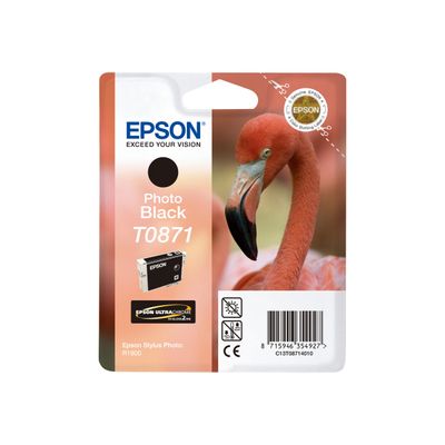 Epson T0871 Flamant rose - noir photo - cartouche d'encre originale