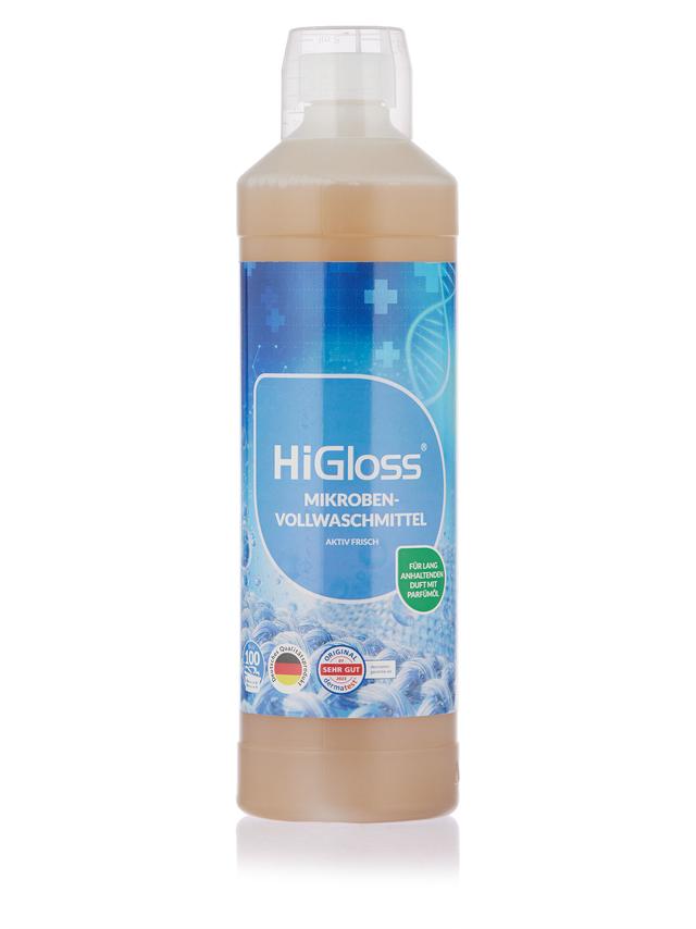 HiGloss Mikroben Vollwaschmittel probiotisch, mit Dosierkappe, 1 L