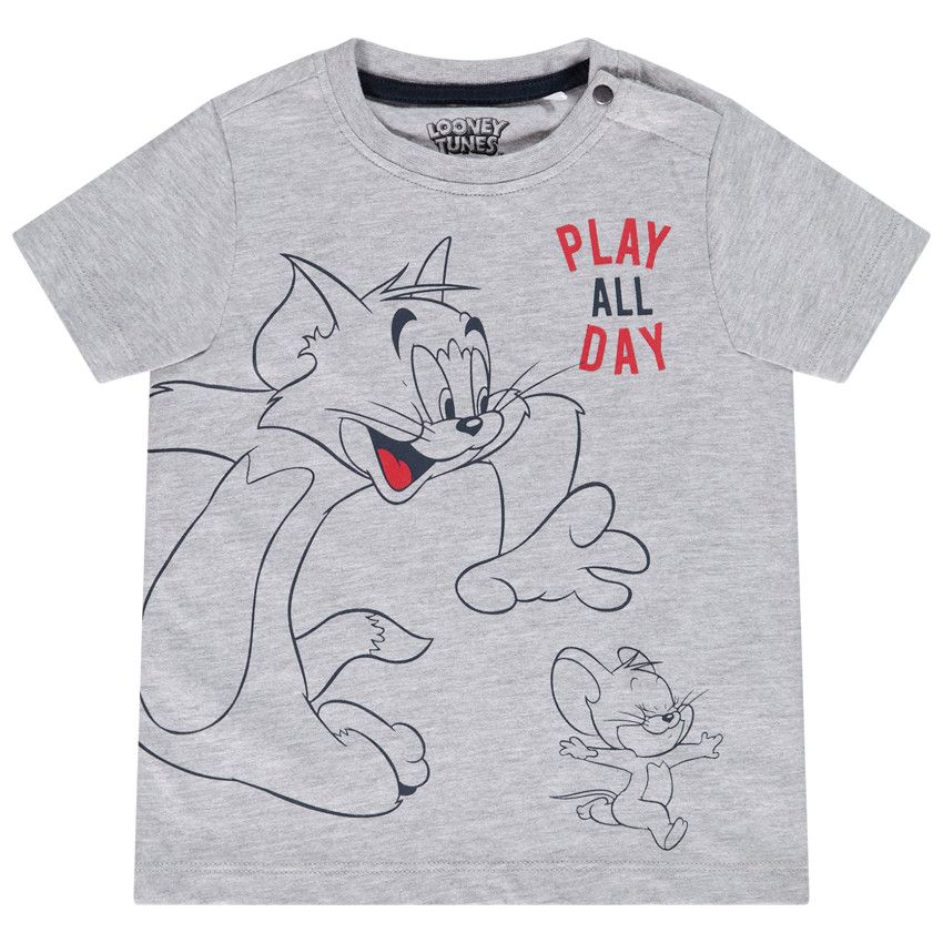 T-shirt manches courtes print Tom & Jerry Warner pour bébé garçon - Gris clair