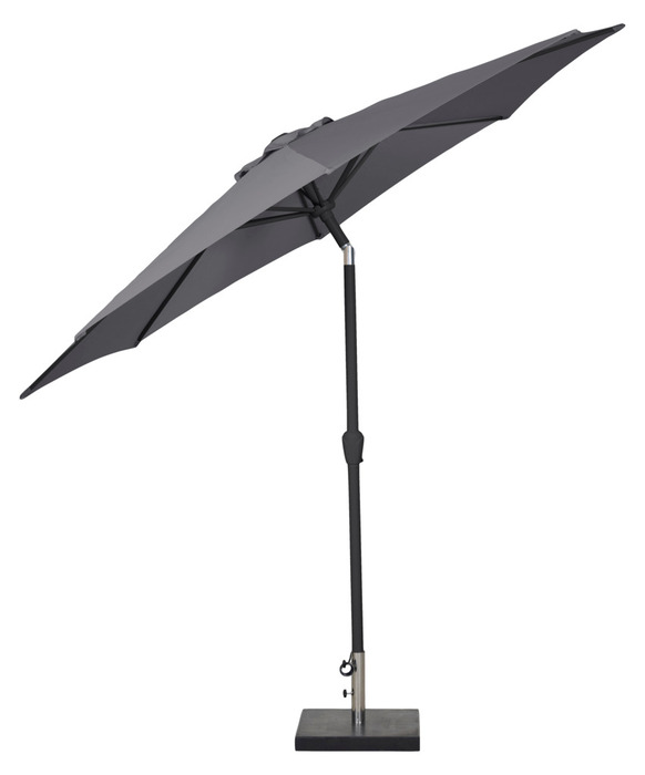 Parasol m/krank og tilt grå Ø300 x H247 cm - Sunlife