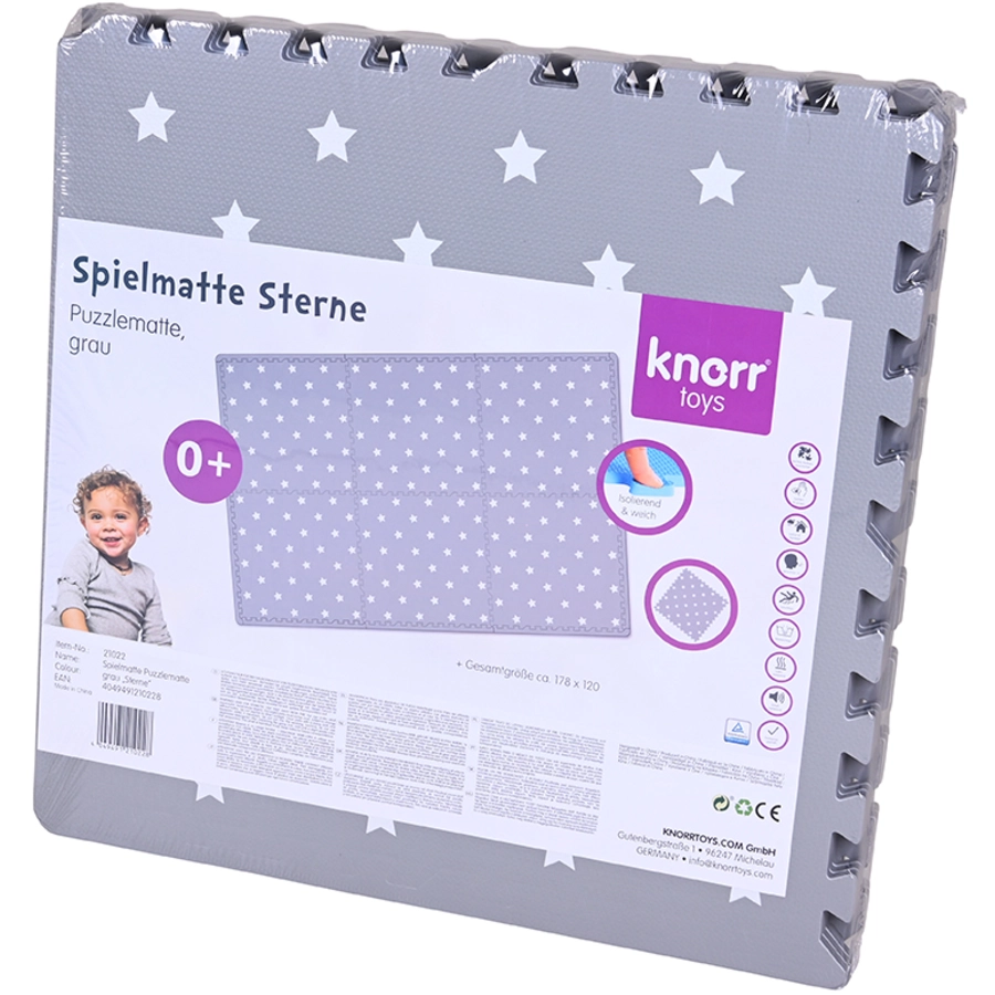 knorr toys® Softteppich Matte grau Sterne