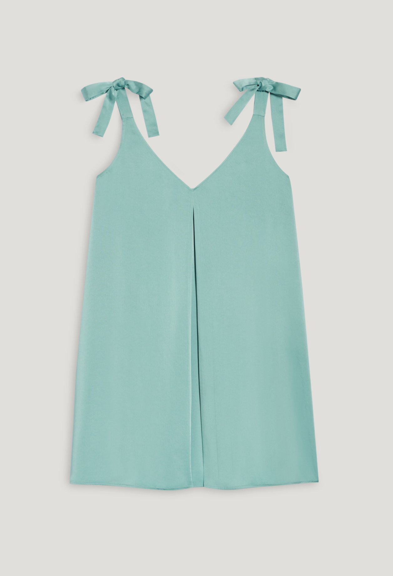 Robe courte satinee vert d'eau