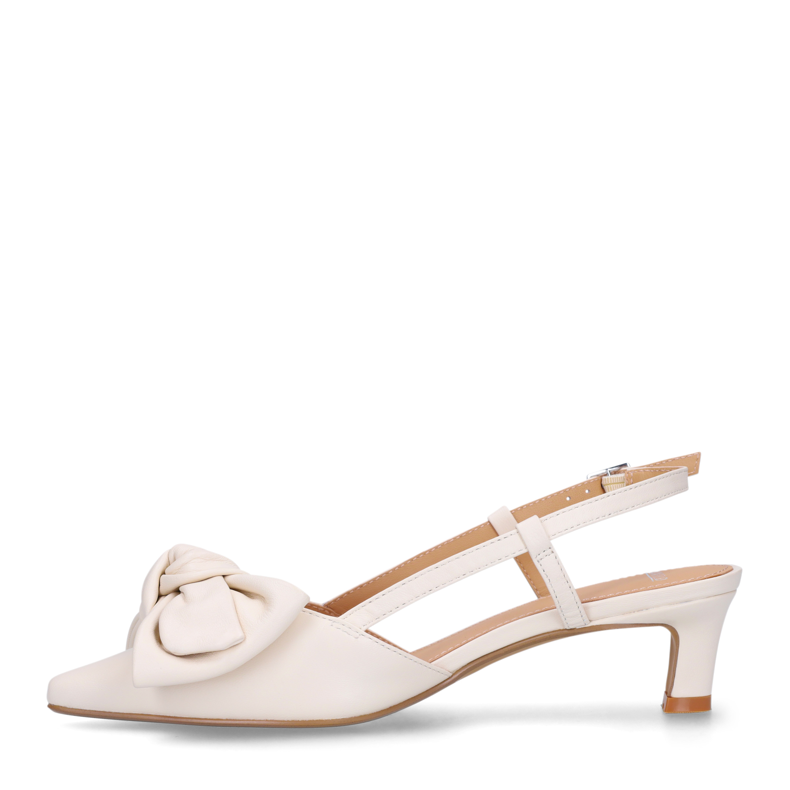 Off white leren slingbacks