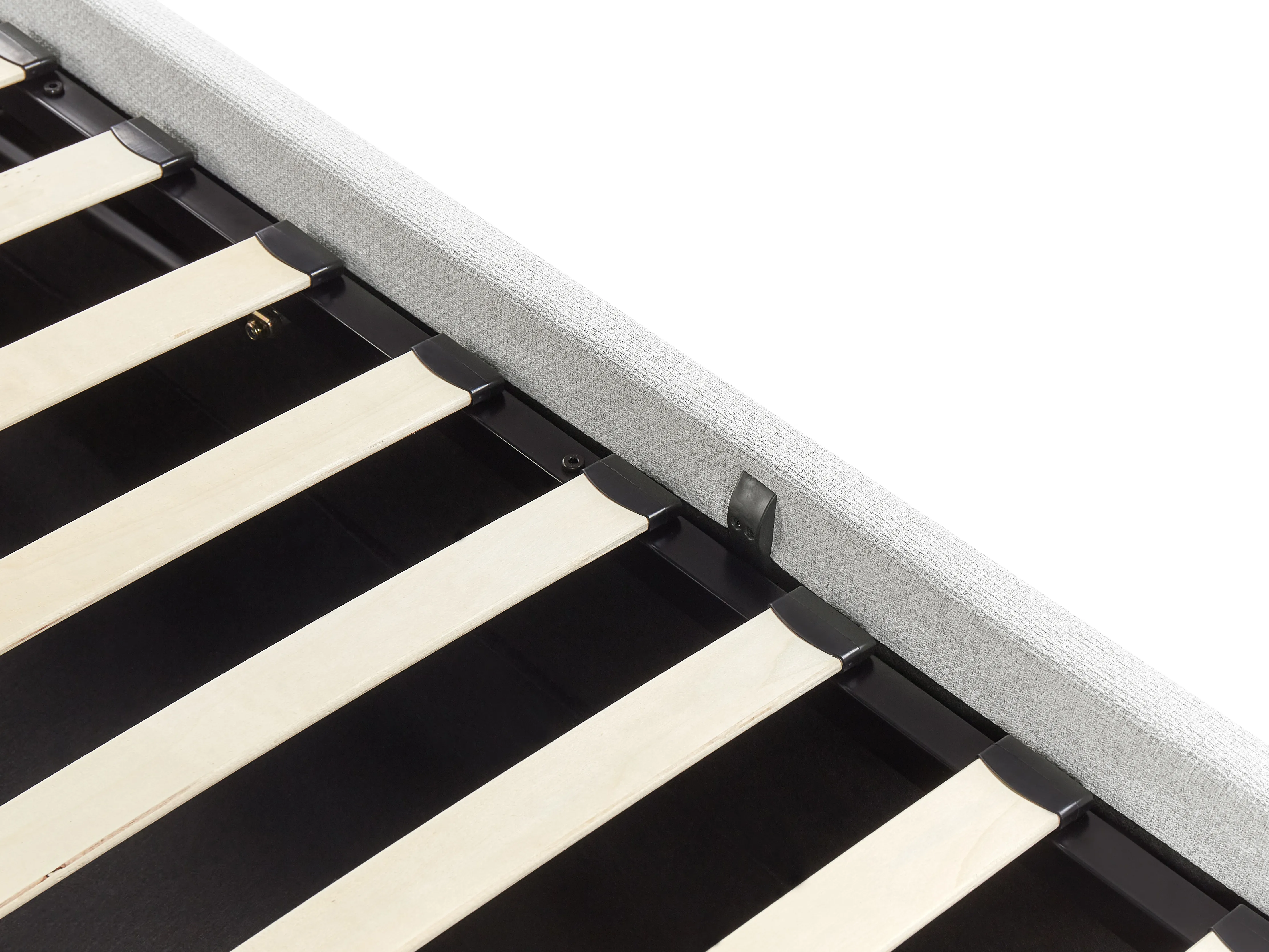 Opbergbed zonder hoofdbord Stof DINAN 90 x 200 cm Lichtgrijs