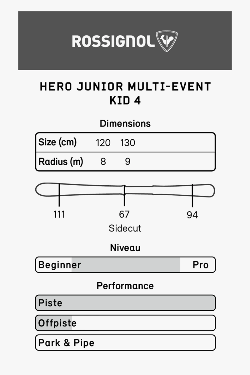 Rossignol Hero Multi-Event Kinder Ski Set 2223