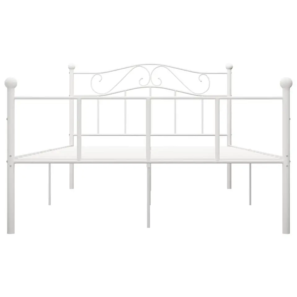 vidaXL - Metalen bed frame met hoofdeinde - Wit - Metaal - 120x200 cm