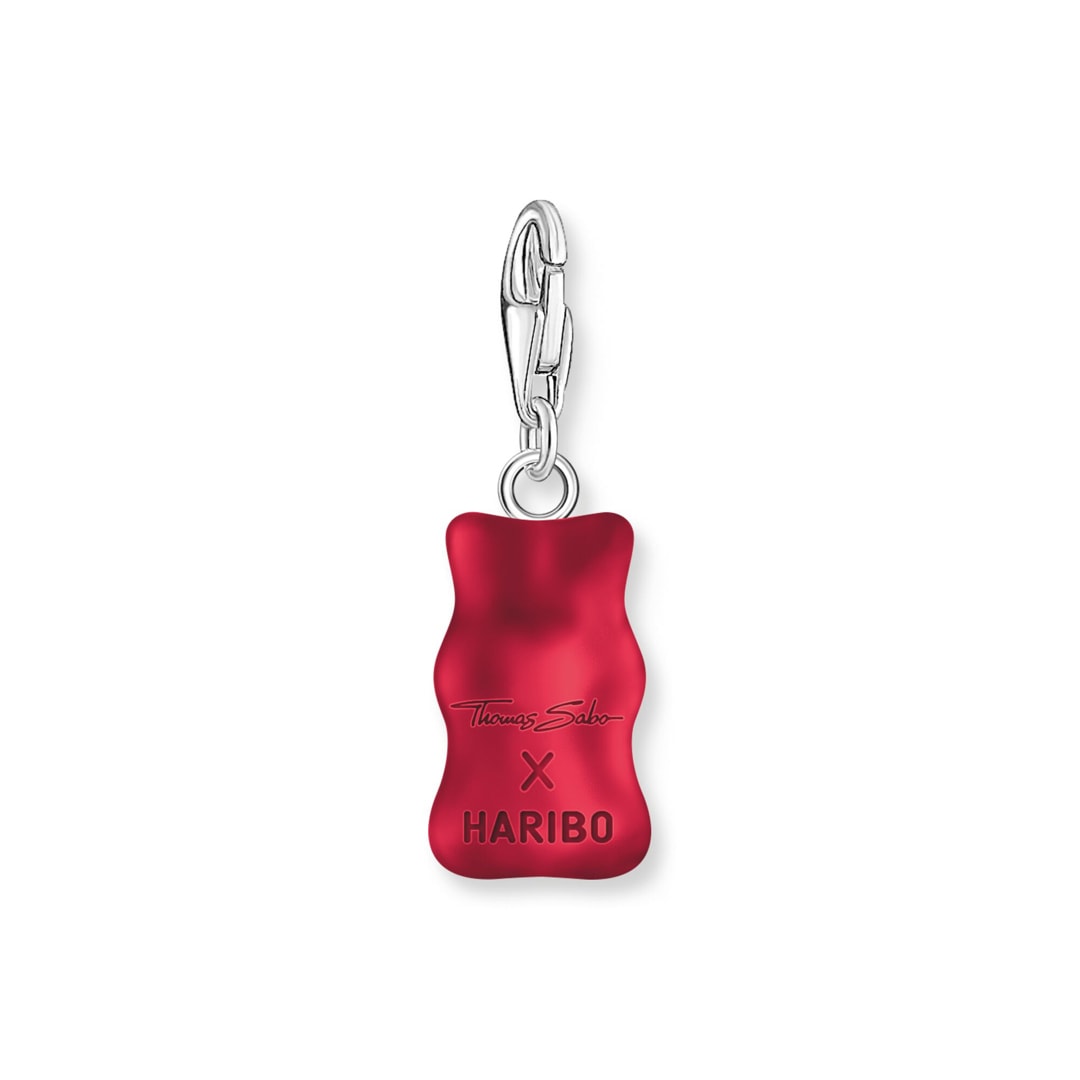 Thomas Sabo x HARIBO Charm-Goldbären-Anhänger in Rot Silber
