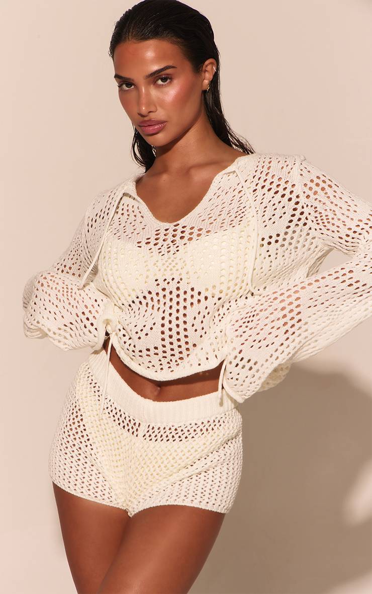 Crème Short De Plage En Crochet
