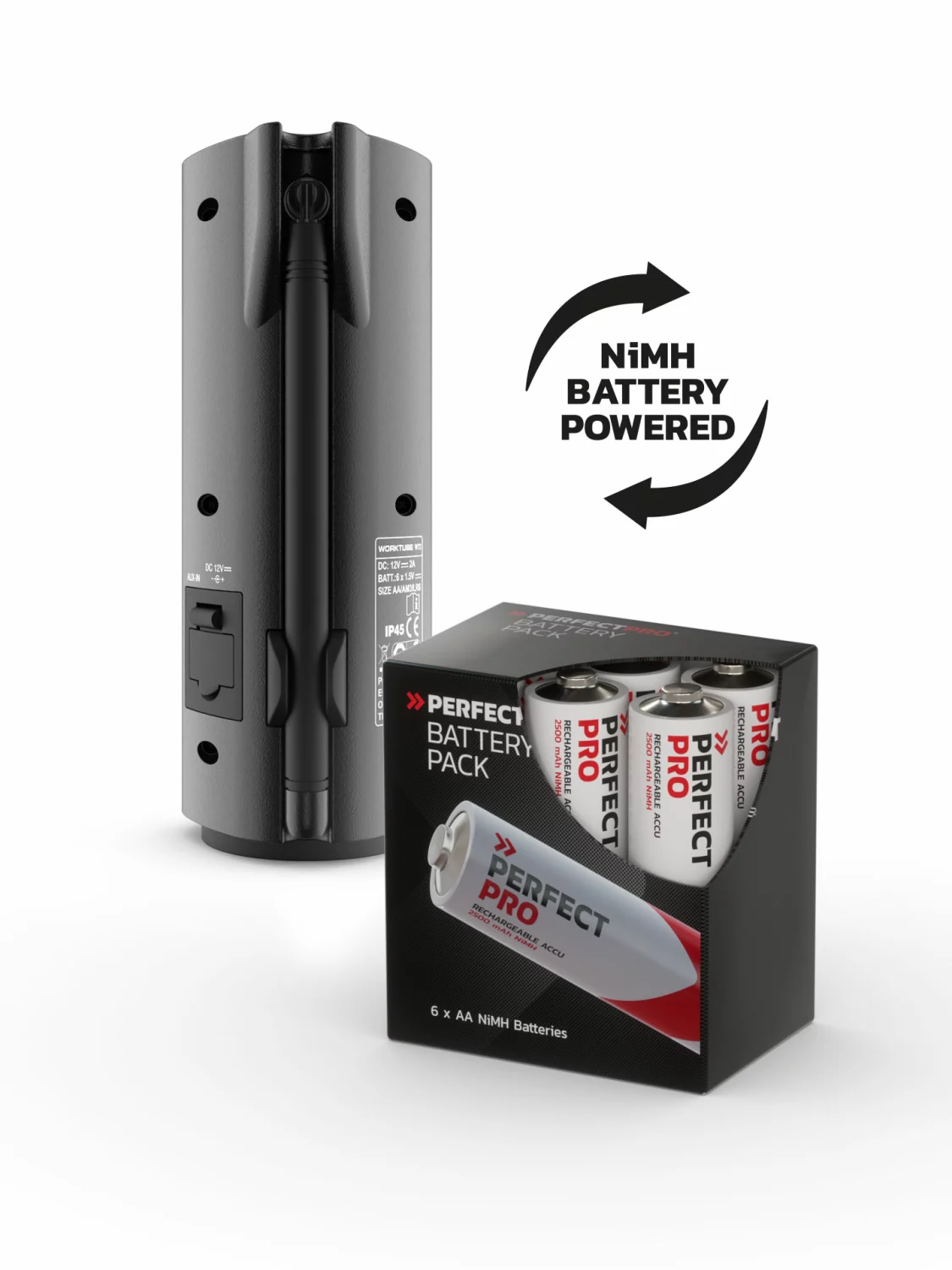 PerfectPro WORKTUBE NiMH 12V Accu Compacte bouwardio - DAB  - werkt op netstroom & batterijen