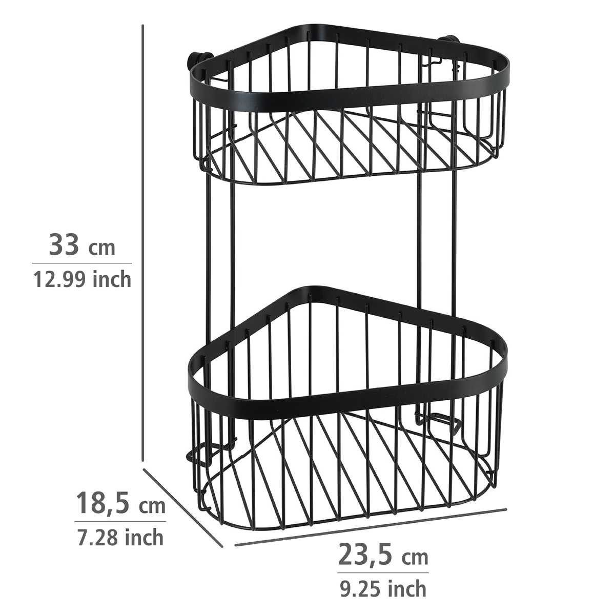 Wenko Classic Plus hoekrek 2-laags zwart