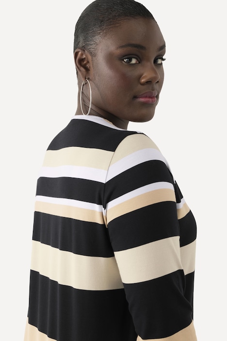 Shirt, Ringel, Rundhals, 3/4-Arm, Pima Cotton