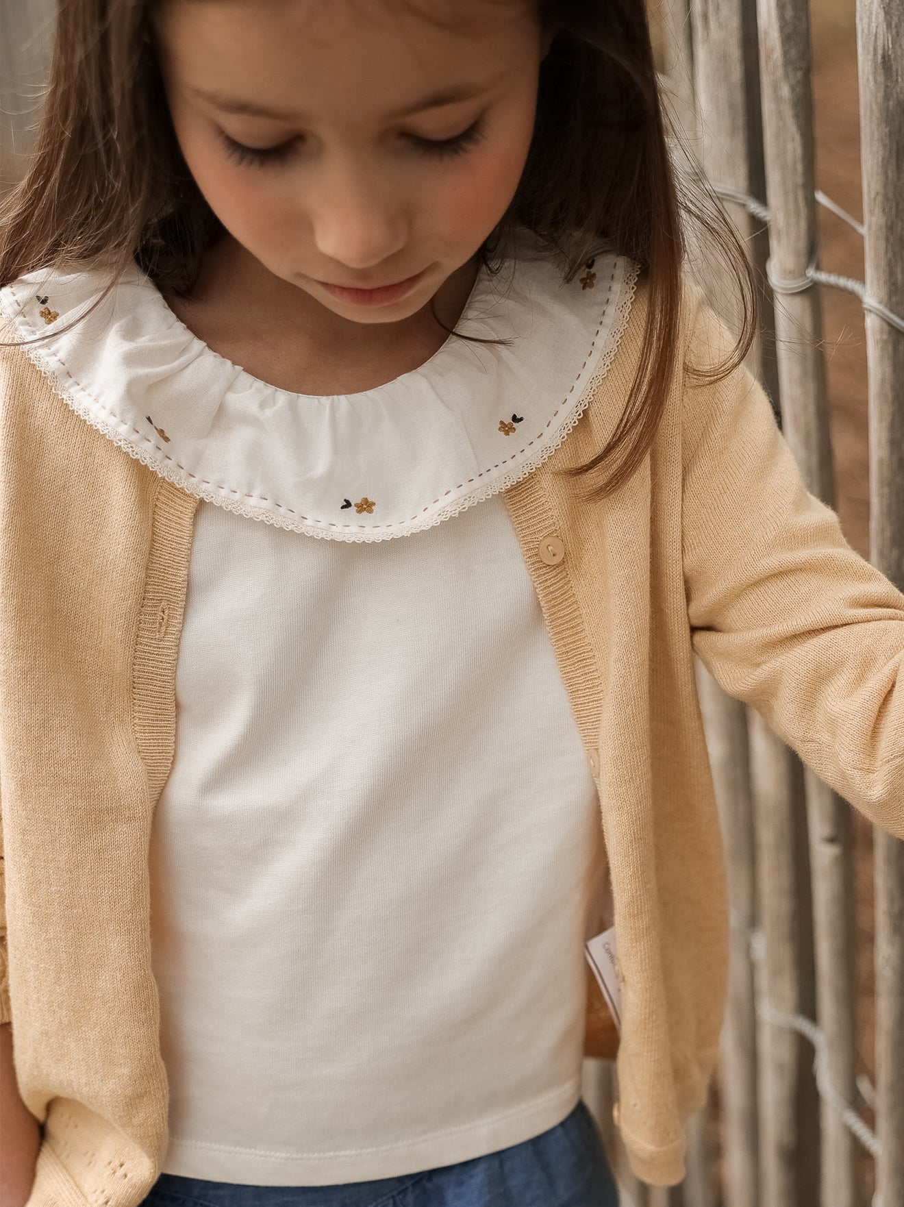 T-shirt brodé Fille - Coton bio
