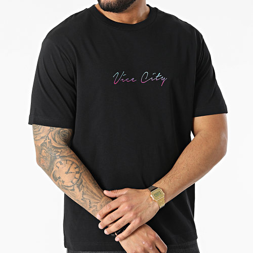 Tee Shirt Oversize Large Vice City Miami Noir