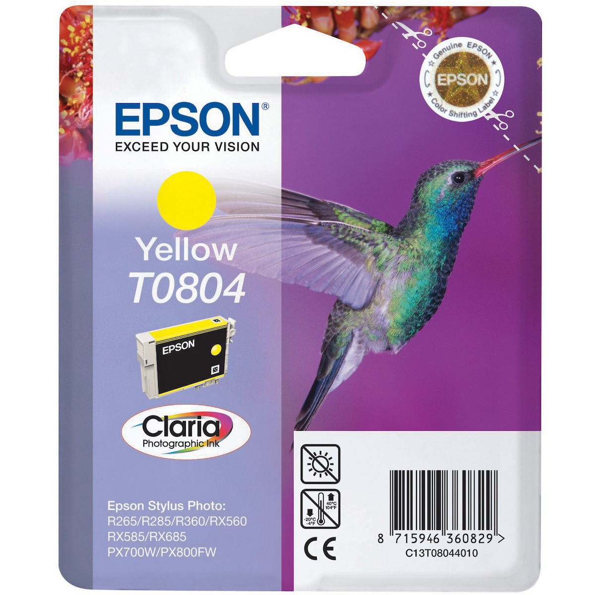 Epson blekkpatron Claria T0804 Gul