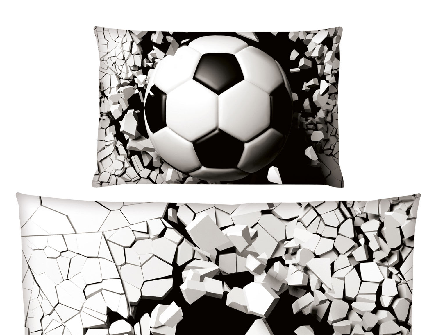 Bettwäsche mit Fussball in 3D Optik