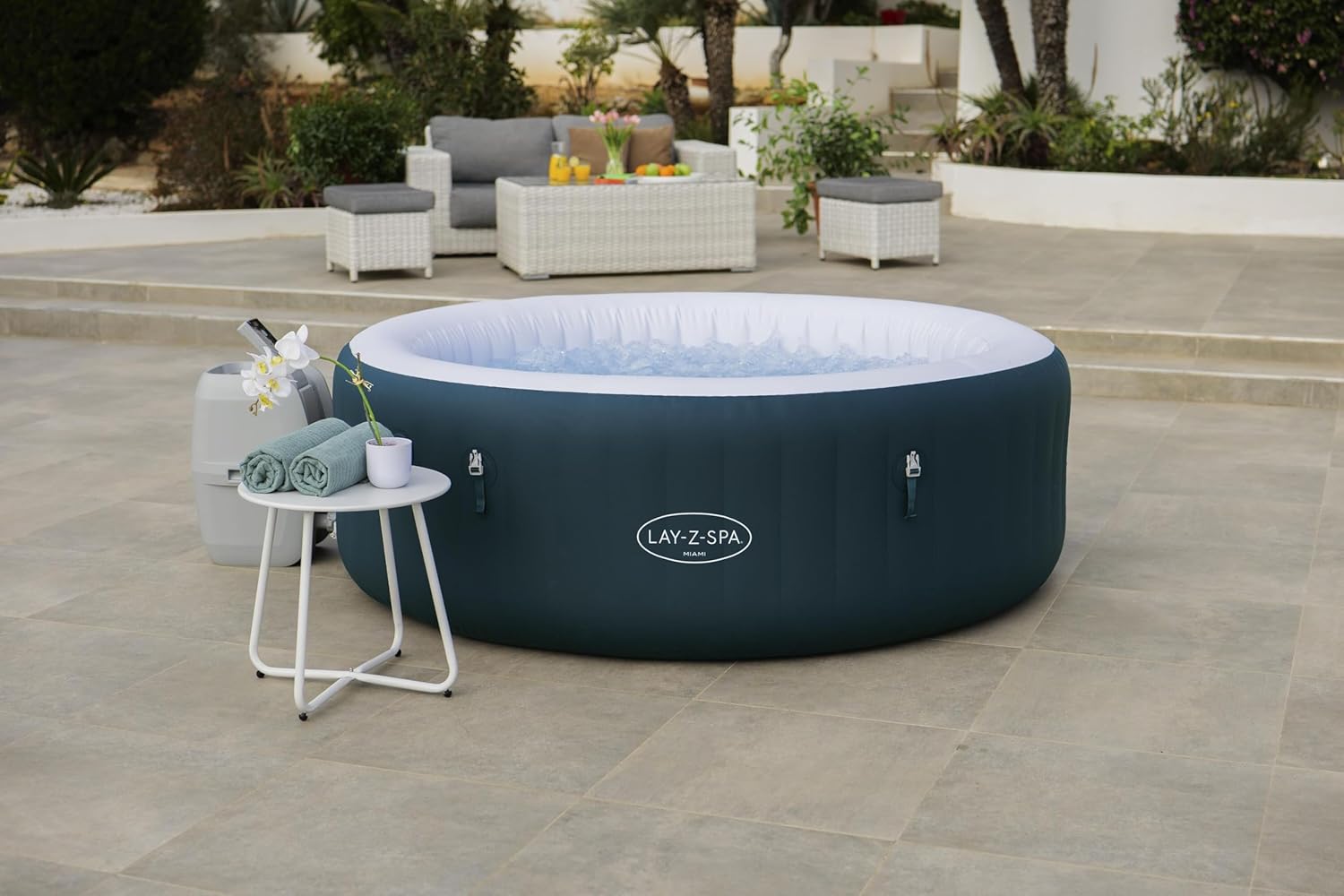 Bestway® Lay-Z-SPA® Energiespar-Whirlpool Miami AirJet™ für 6 Personen Ø 196 x 66 cm, Dunkelgrün