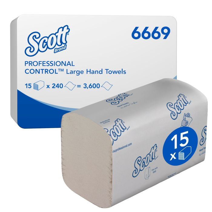 Scott 6669 (3600st) Essential Intergevouwen  handdoeken medium 1-Laags wit (6669)