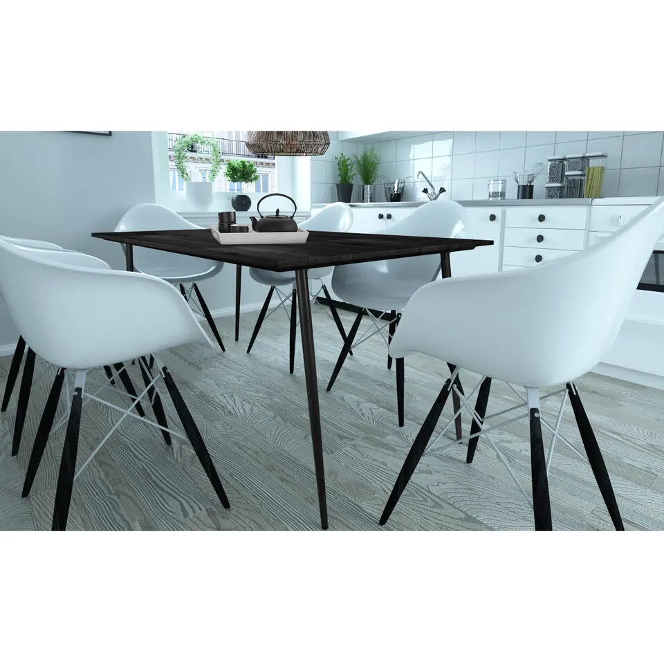 Monza - Eettafel 160x90 cm 6 zitplaatsen zwart hout look