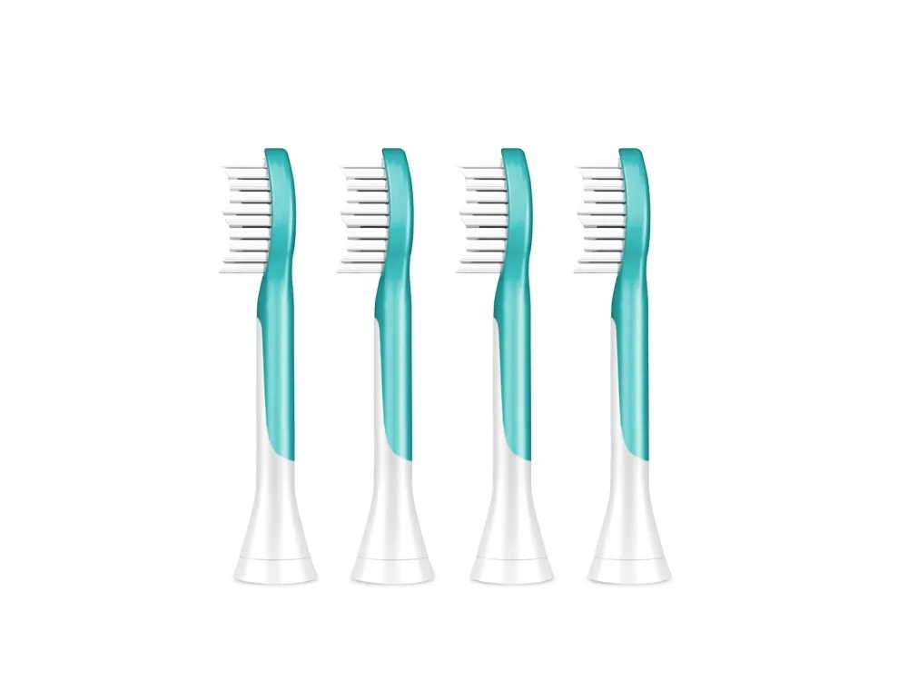 Philips Sonicare For Kids For Kids HX6044/90 Pakke med 4 børstehoveder, 4 stk, Blå, Hvid, 3 måned(er), Blød, 62000 Omdrejninger pr. minut, 7 År