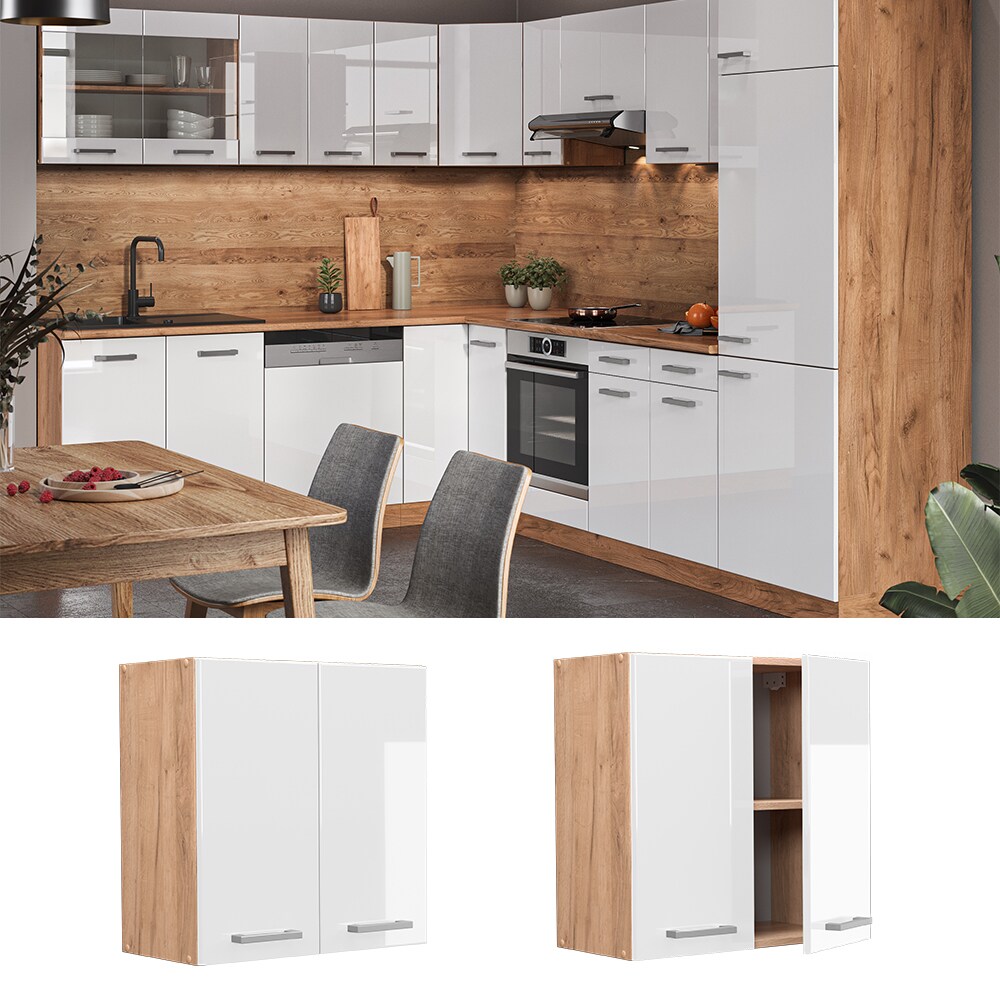 Vicco Hängeschrank Küchenschrank Küchenzeile R-Line 60 cm Goldkraft Weiß