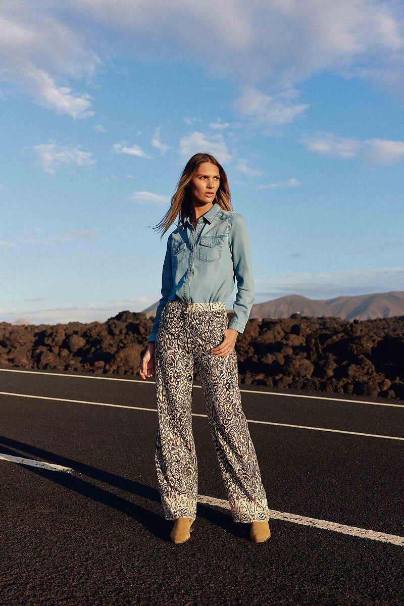 LA PETITE ETOILE<br>Calças de perna larga com estampa, PAULINA