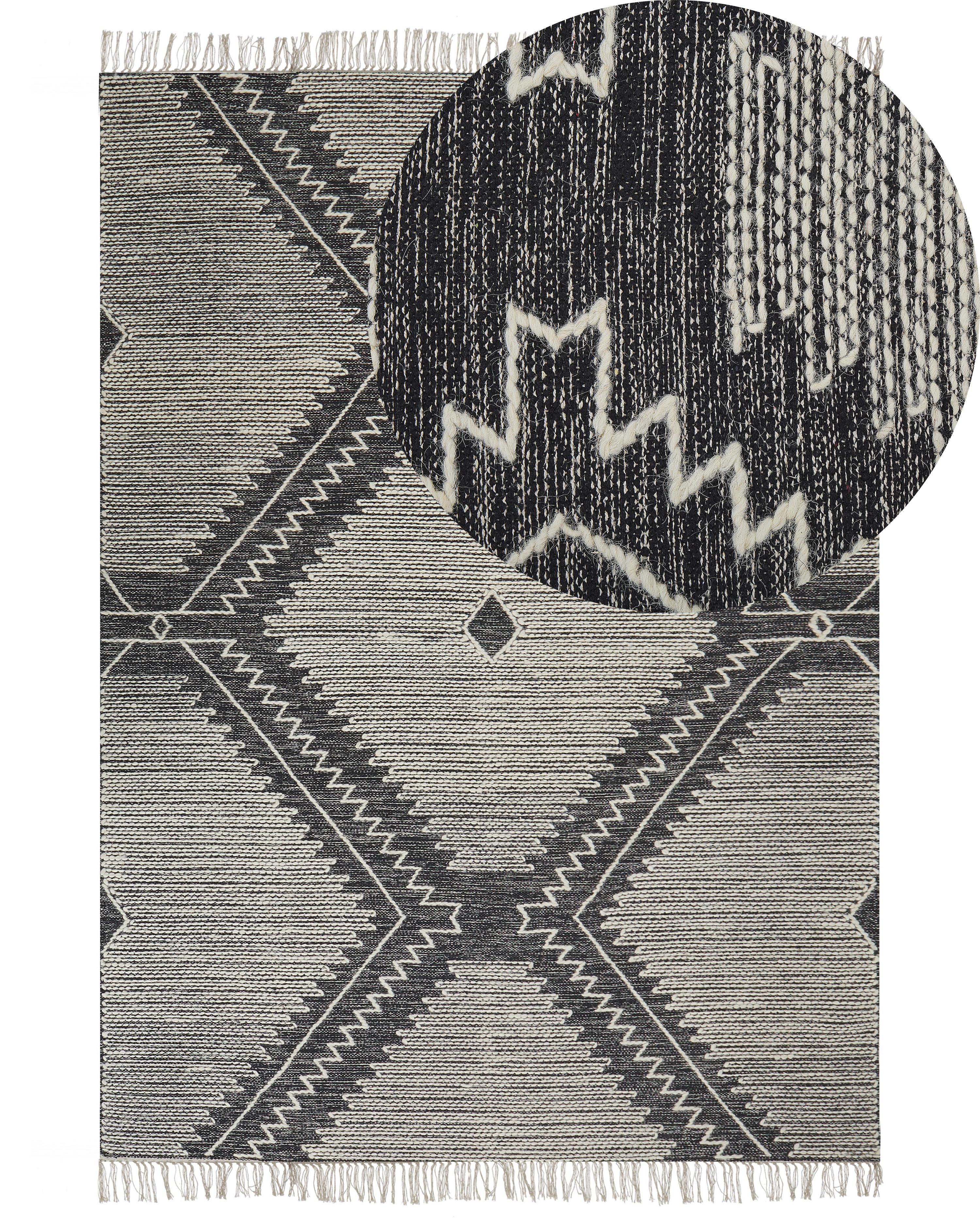 Vloerkleed ARBAA Zwart 160 x 230 cm Katoen