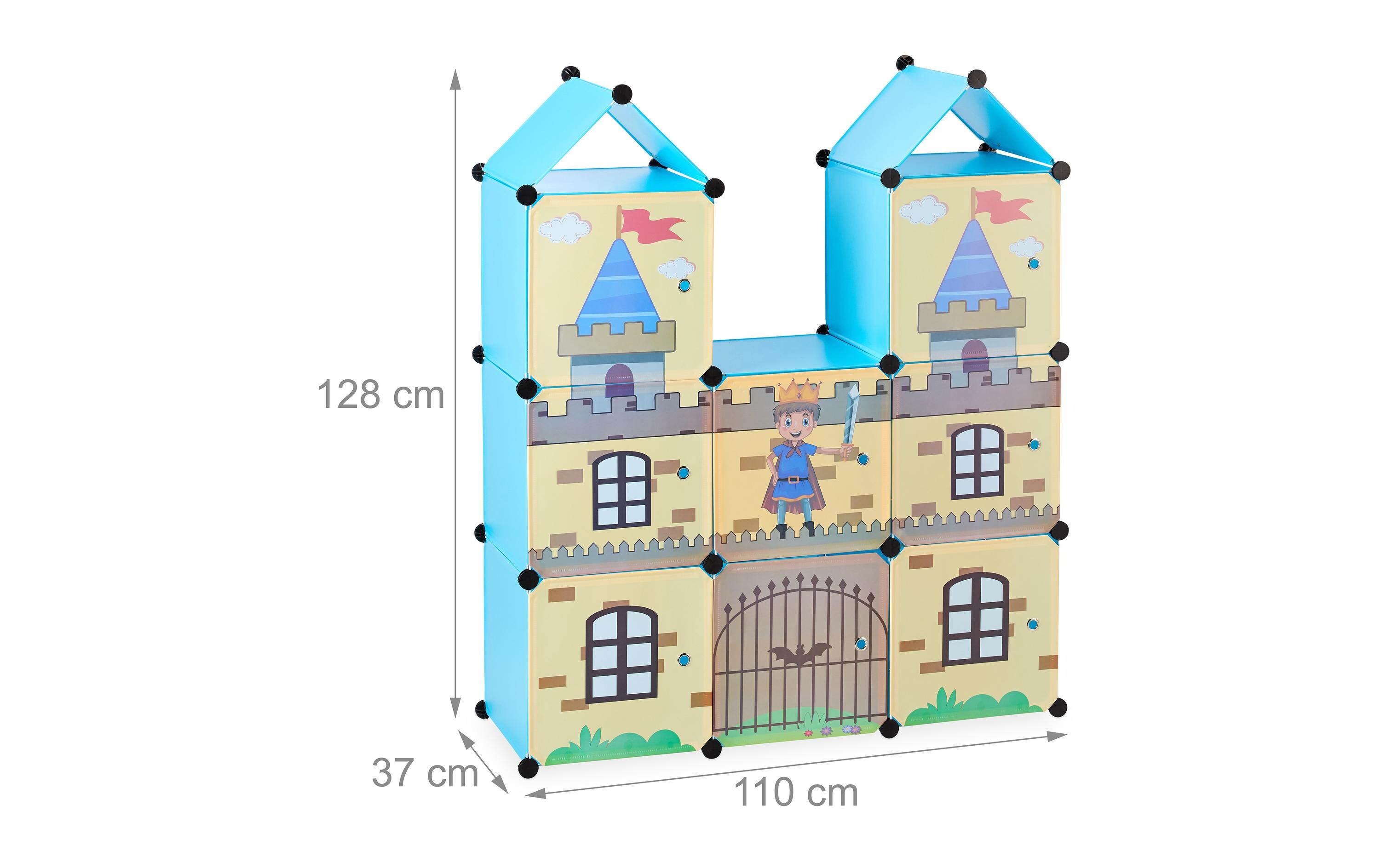 Steckregal Kinderzimmer als RitterburgBunter Steckschrank fürs Kinderzimmer