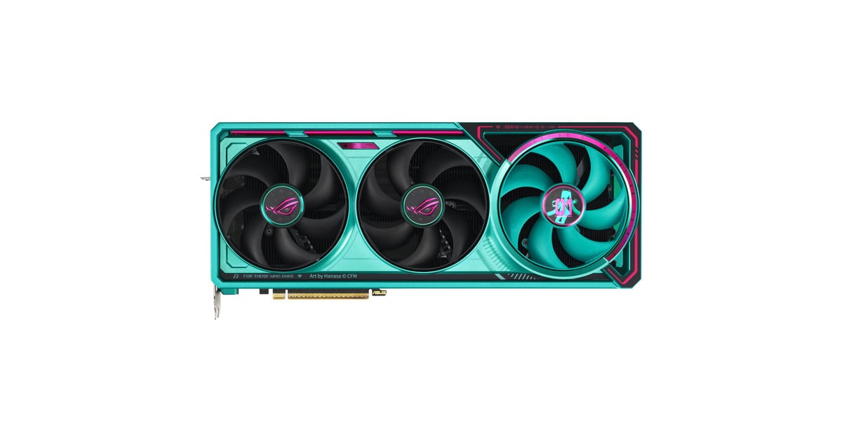 ASUSGeForce RTX 5080 ROG ASTRAL GAMING OC Hatsune Miku Edition grafische kaart  (Turquoise, DLSS 4, 3x DisplayPort, 2x HDMI 2.1)