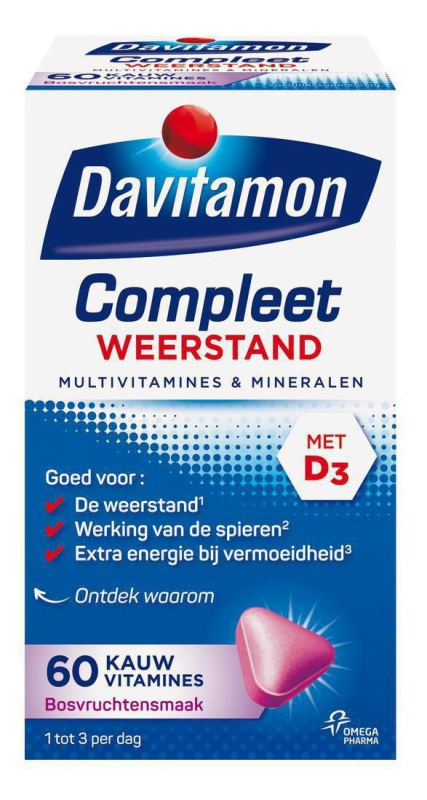 Davitamon Kauwvitamines Compleet Bosvruchten 60 tabletten