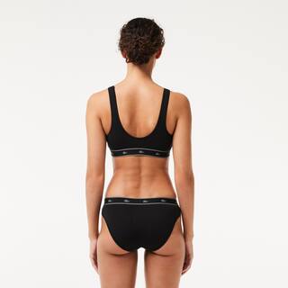 Brassière triangle en coton stretch Brassières - Noir - Lacoste - Femme