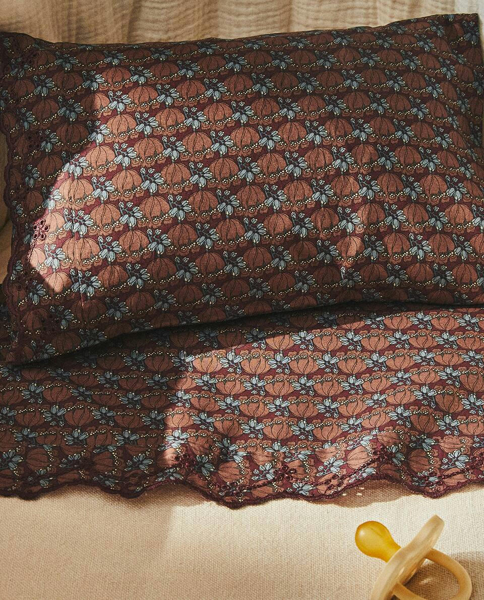 Conjunto de mini berço infantil feito com tecido Liberty (conjunto de 2)