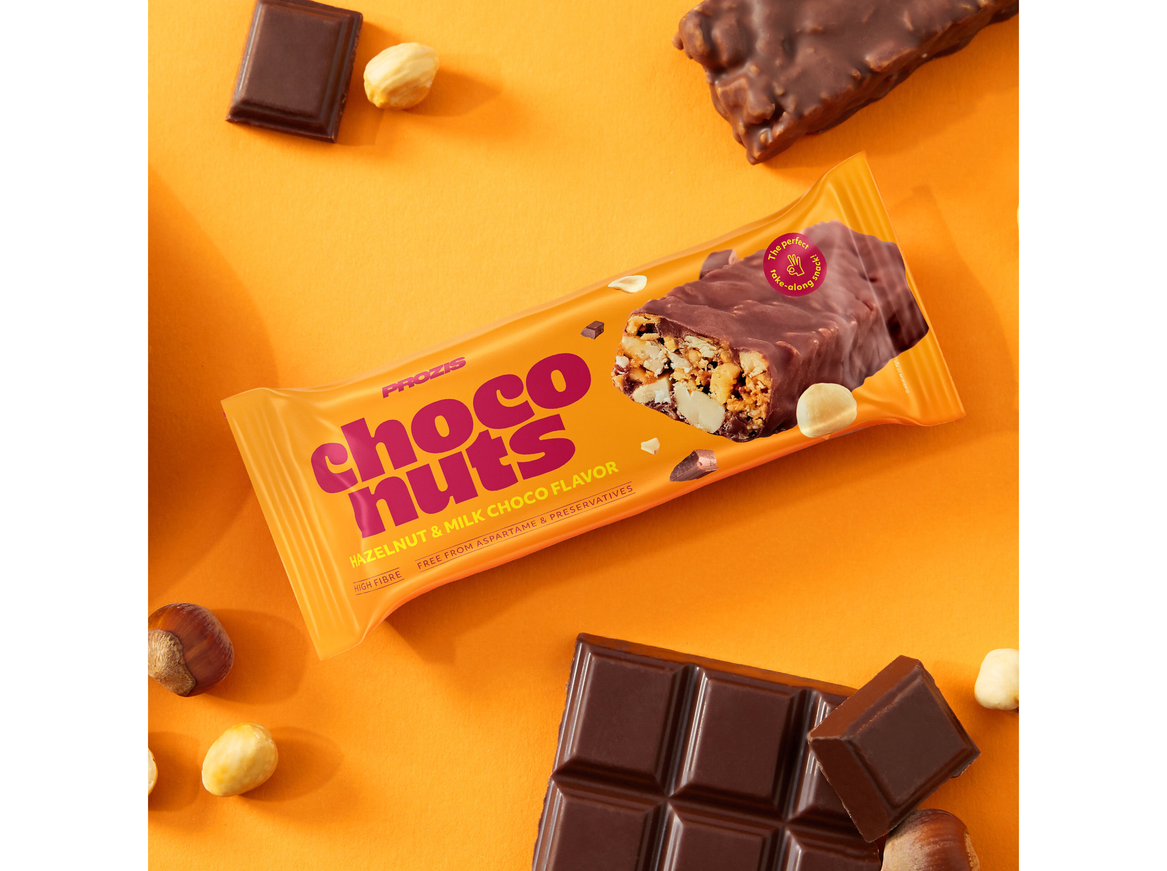 BARRA CHOCONUTS PROZIS AVELÃ E CHOCOLATE 50G