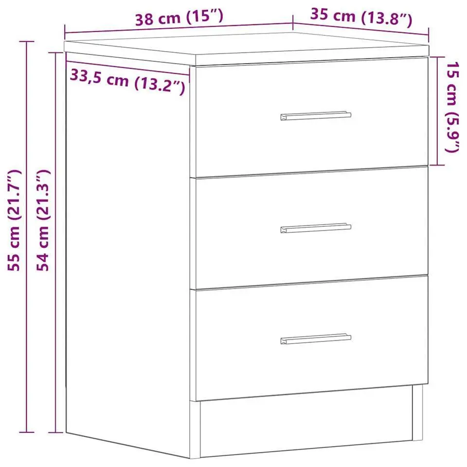 vidaXL - Nachtkastje - Wit - Bewerkt hout - 2 stuks